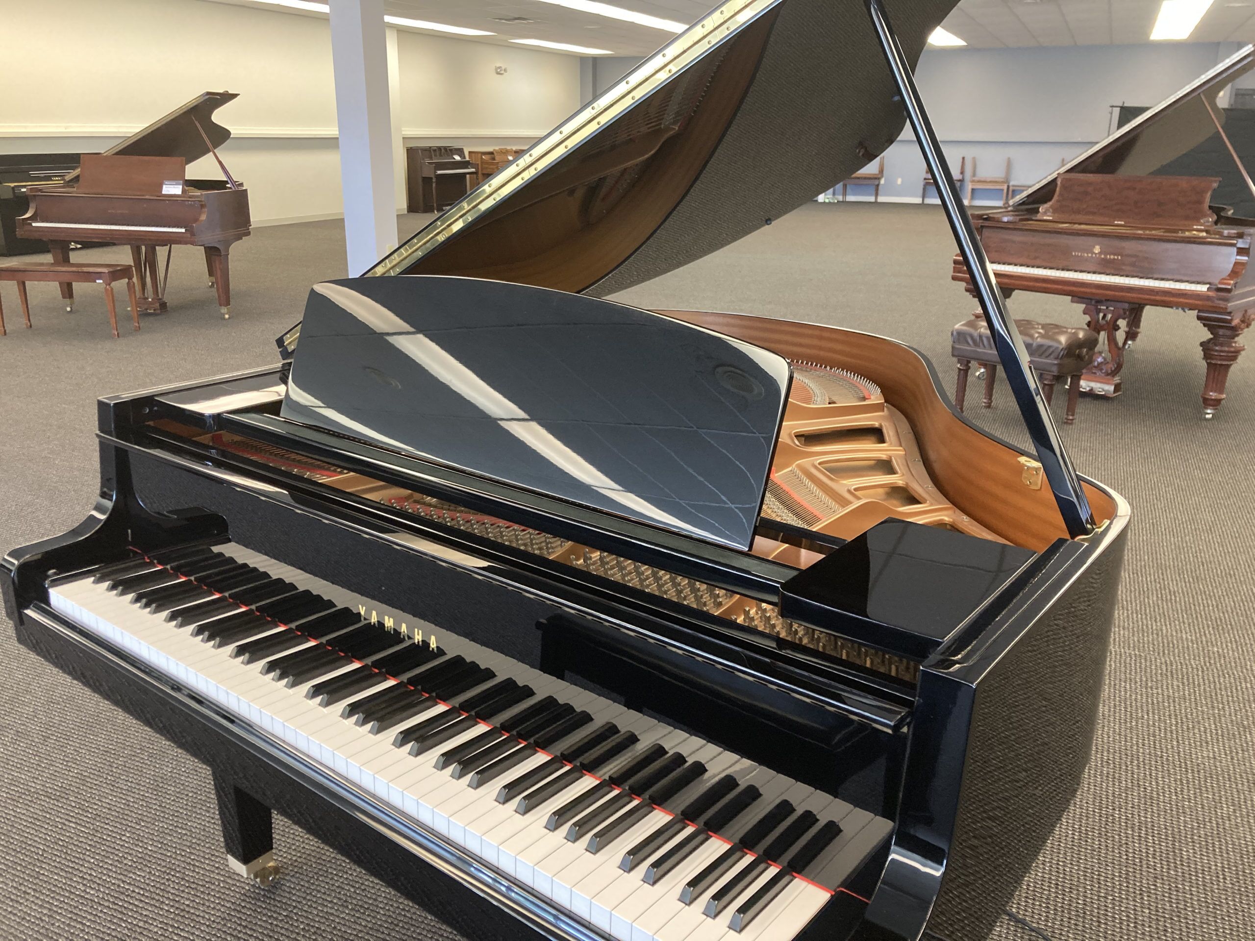 Yamaha GH1 used grand piano angle view Yamaha GH1 used grand piano angle view
