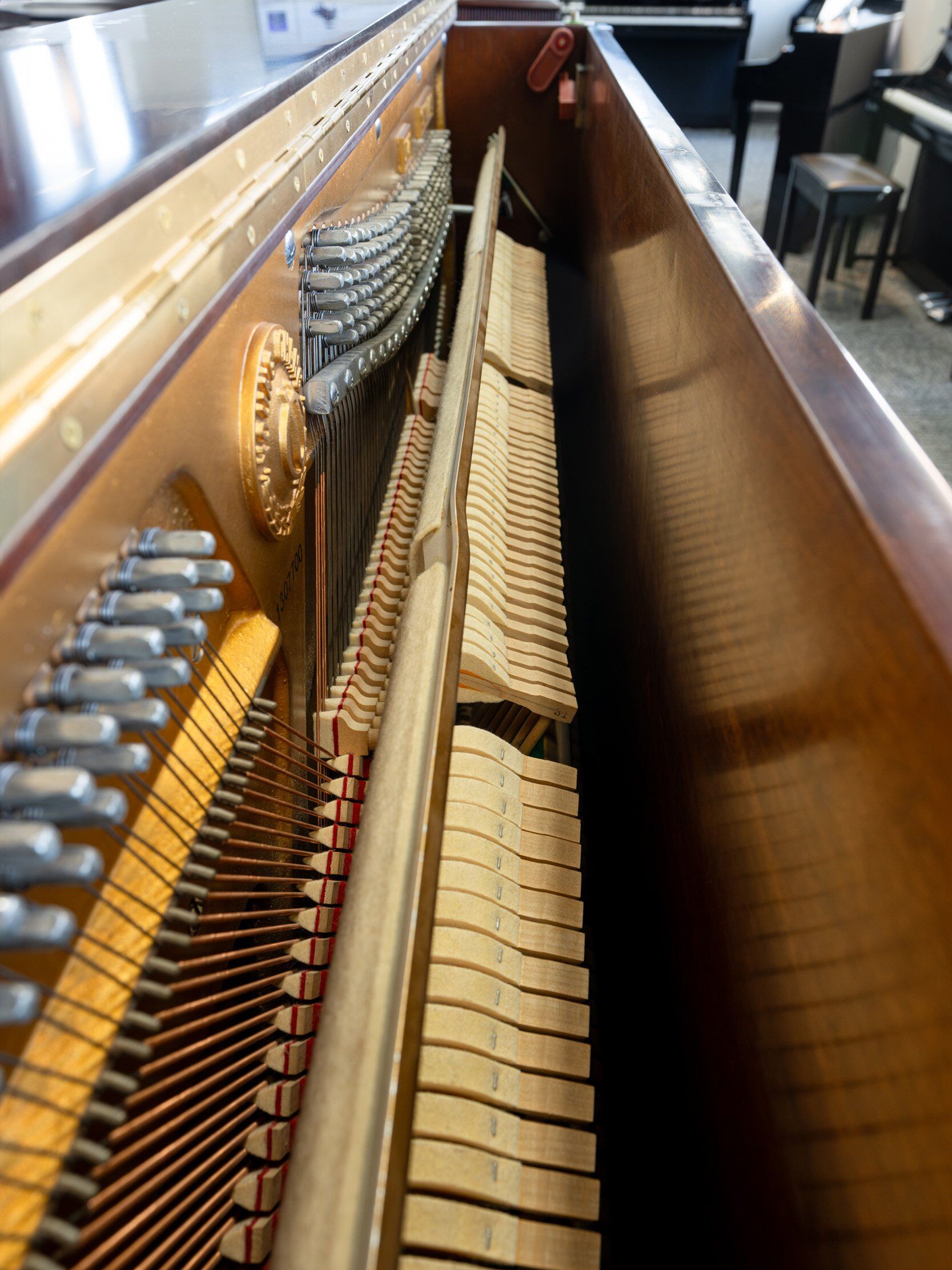Solich Piano Pittsburgh - Young Chang U121 - Left Side Soundboard