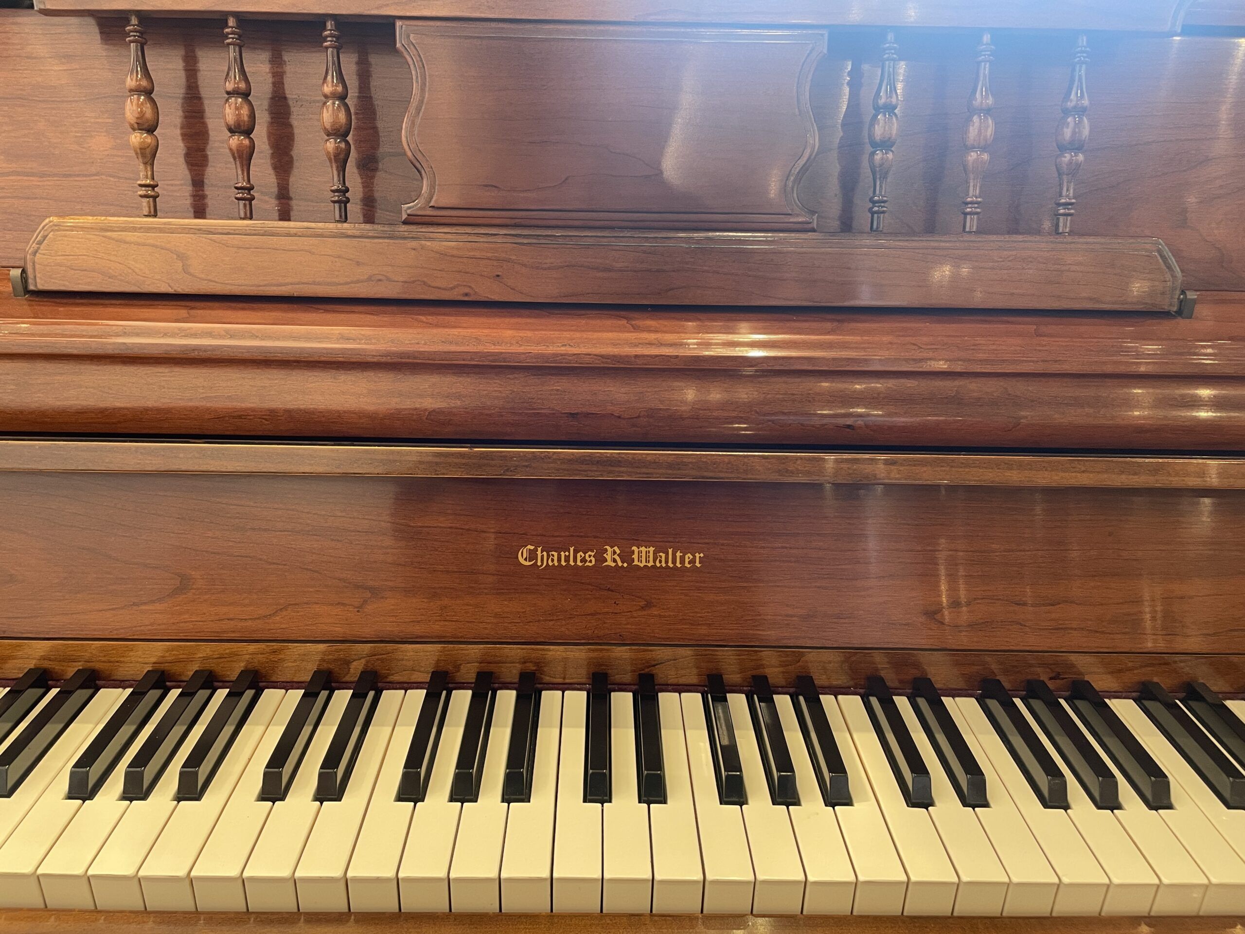 Charles R. Walter Cherry Console Upright Piano Keys Charles R. Walter Cherry Console Upright Piano Keys
