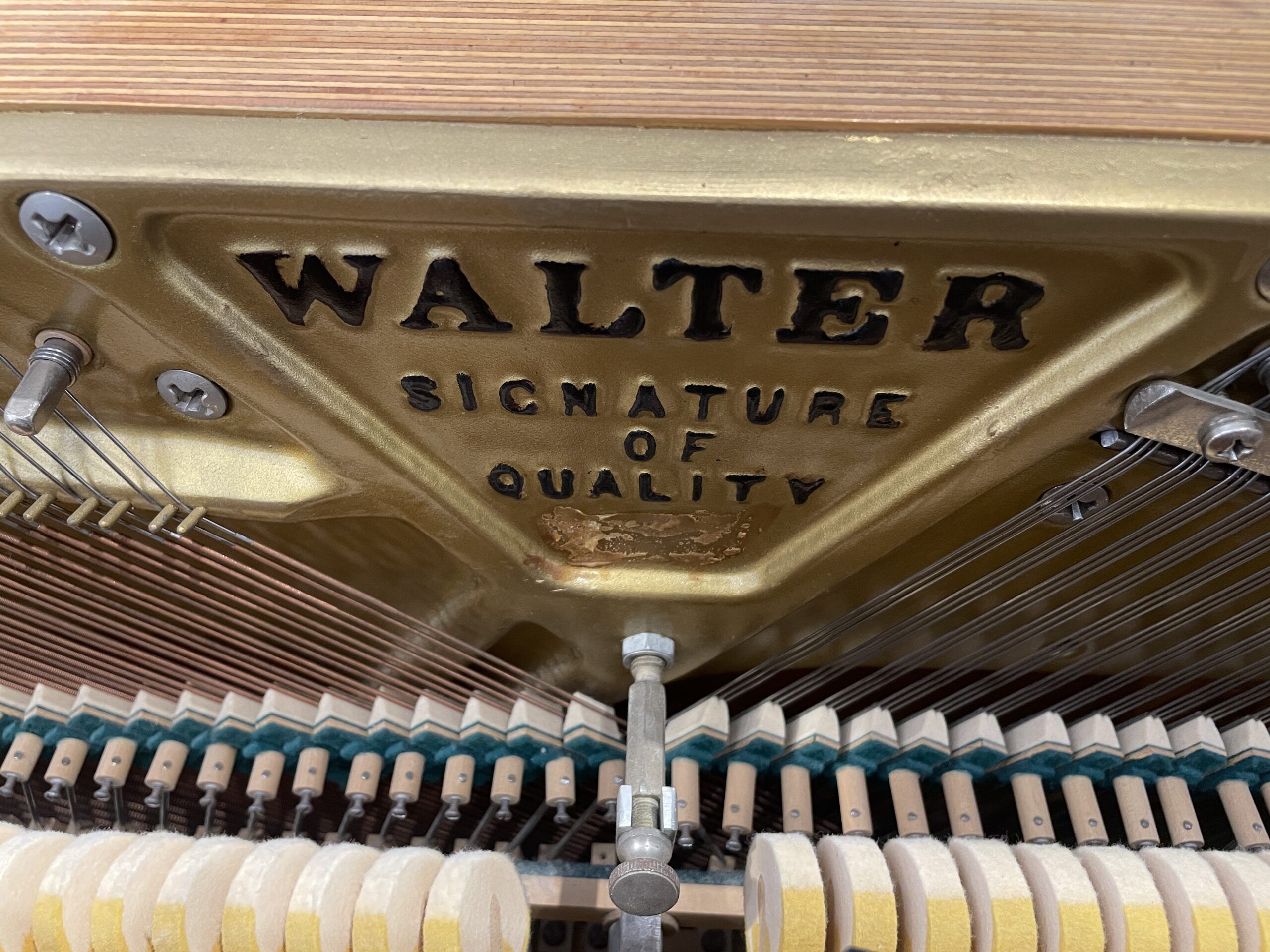 Charles R. Walter Cherry Console Upright Piano Name Plate Charles R. Walter Cherry Console Upright Piano Name Plate