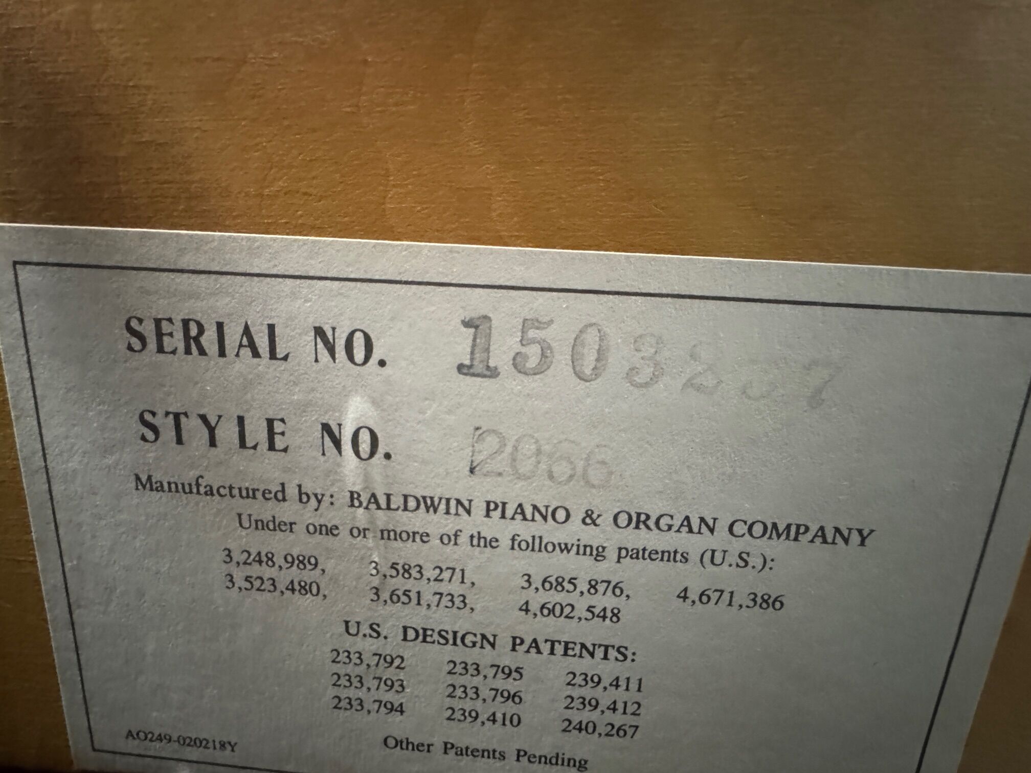 solich-piano-clveland-baldwin-2066-model-number