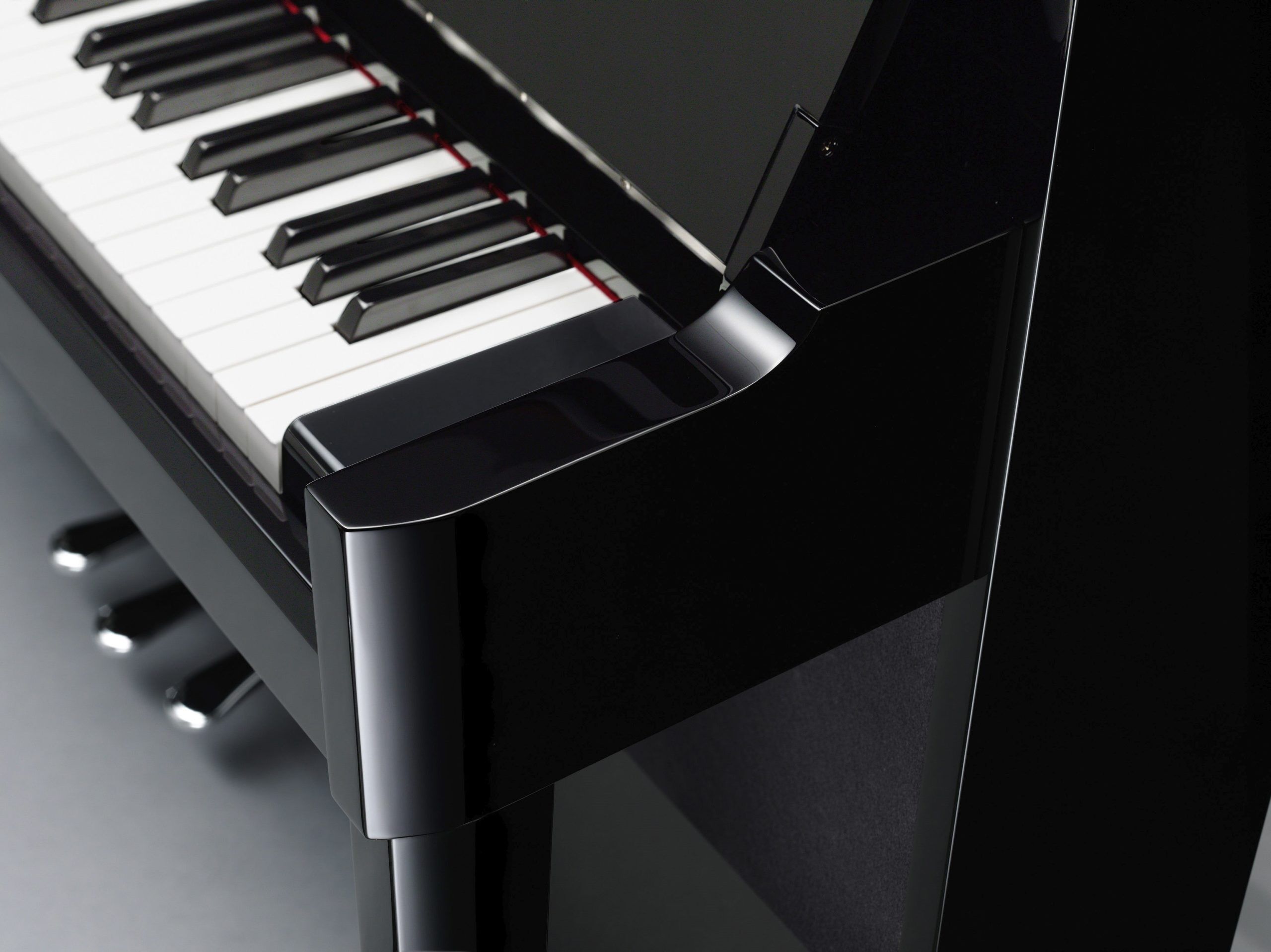 Yamaha NU1 piano - angle view close up Yamaha NU1 piano - angle view close up