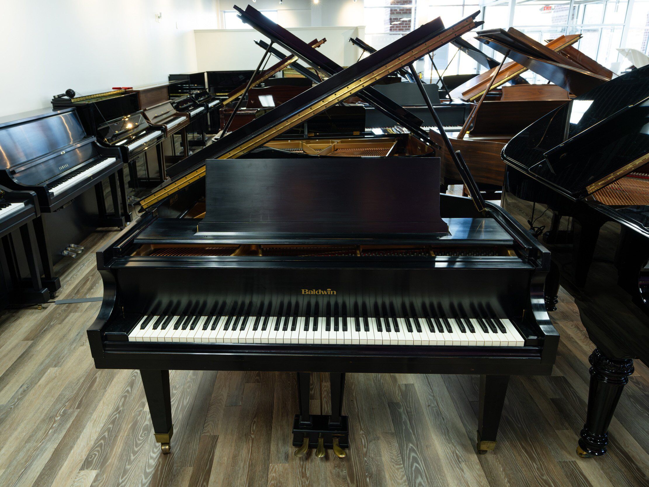 Solich Piano Pittsburgh - Baldwin M Satin Ebony - Front View (without seat)