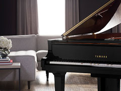 Disklavier player piano in living room