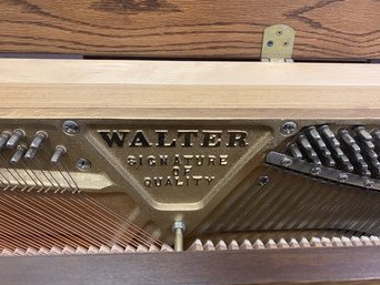 Charles Walter upright piano name plate