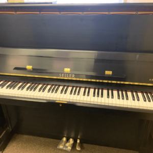 Seiler 132 Black Ebony Console Upright Piano