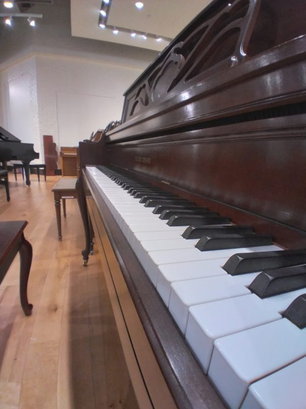 Used Young Chang F116 upright piano side view