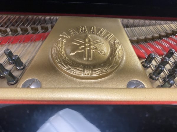 Yamaha G3PE grand piano name badge soundboard