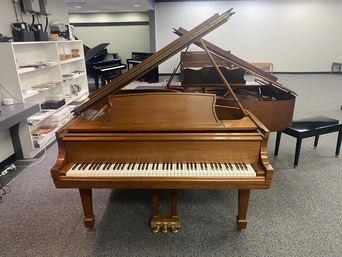 Steinway Model L Walnut front top angle