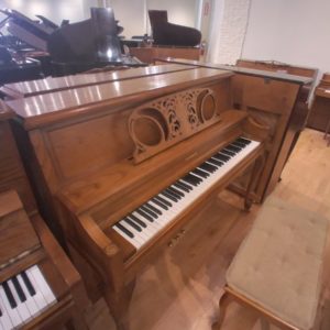 Used Baldwin 5057 upright piano top left view
