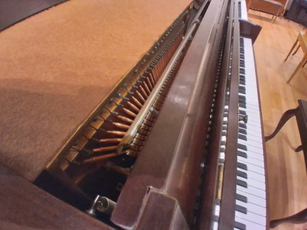 Weber WF-41 upright piano soundboard and keys close
