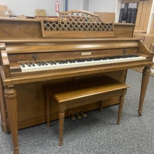 Baldwin Acrosonic Walnut Console left angle view