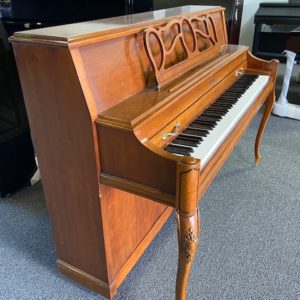 Baldwin 2056 Queen Anne upright piano left angle full view
