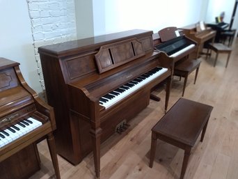 Yamaha P600T Upright Piano Left Side View