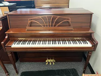 Baldwin Walnut Console Piano Front Side View