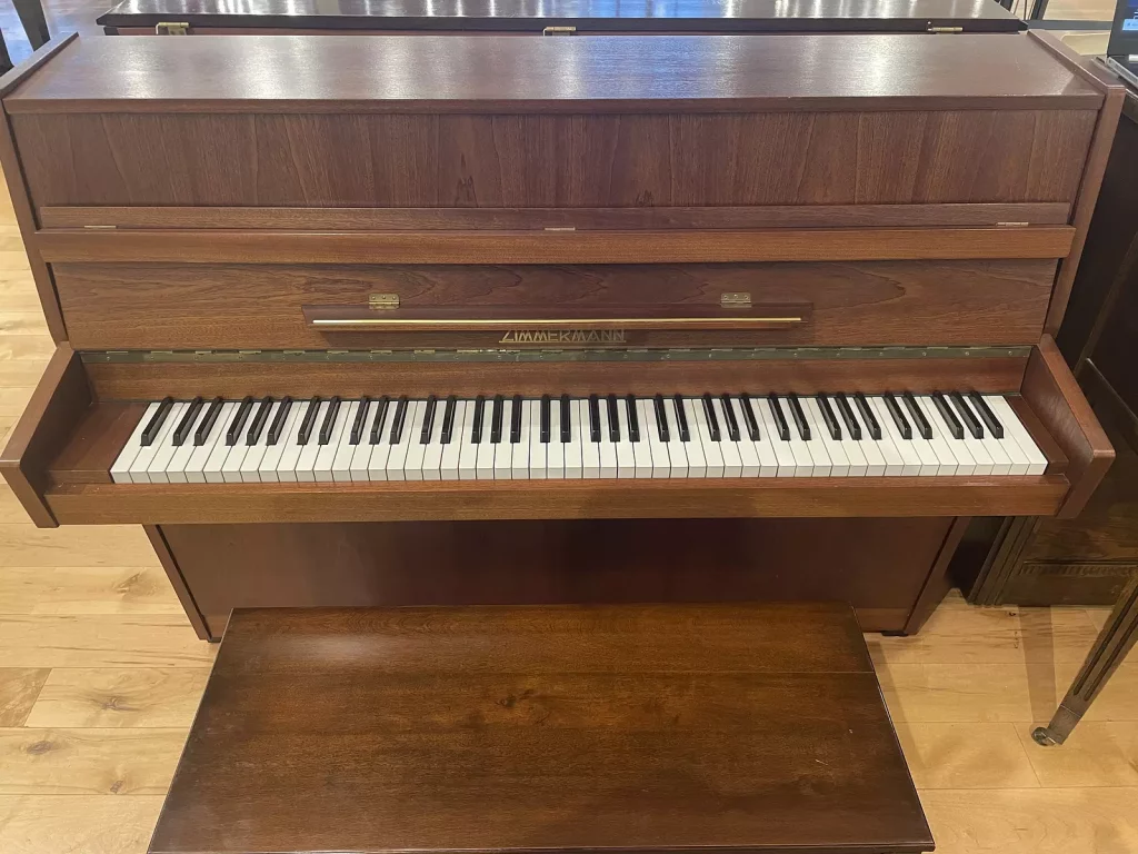Zimmermann Dark Walnut Continental Piano Front View