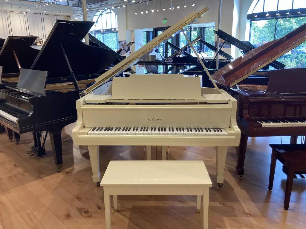 Kawai KG2 White Piano Front View