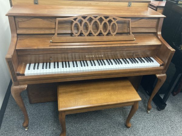 Young Chang AF108QA Oak Piano Front View