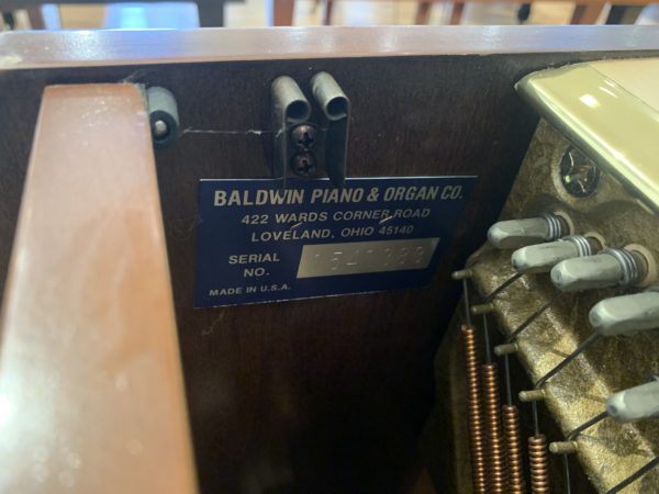 Baldwin 622 CHY Piano Serial Number View