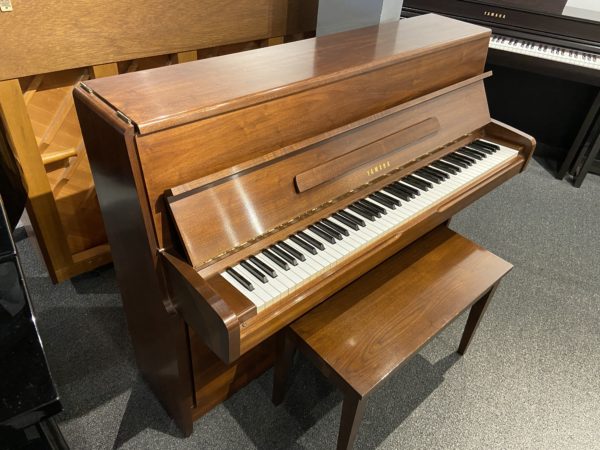 Yamaha M2 WAL upright piano USED - left side view