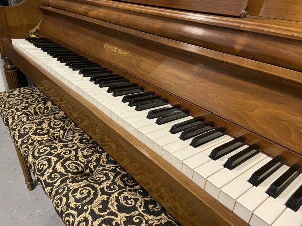 Charles R Walter Cherry Console upright piano USED - keys