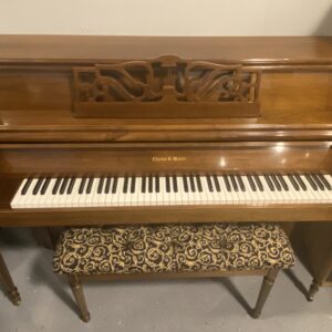 USED Charles R Walter Cherry Console upright piano - front view